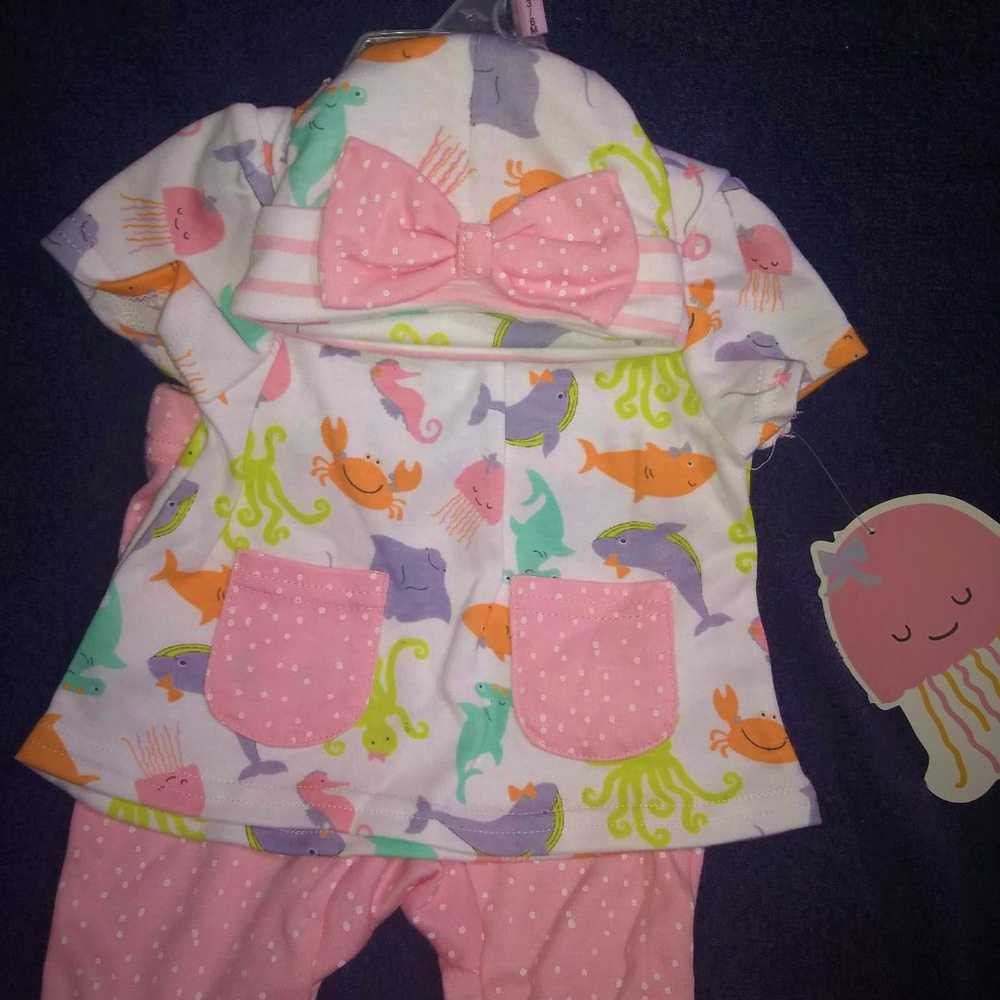 NWT. 3 peice under the sea outfit 6/9 months